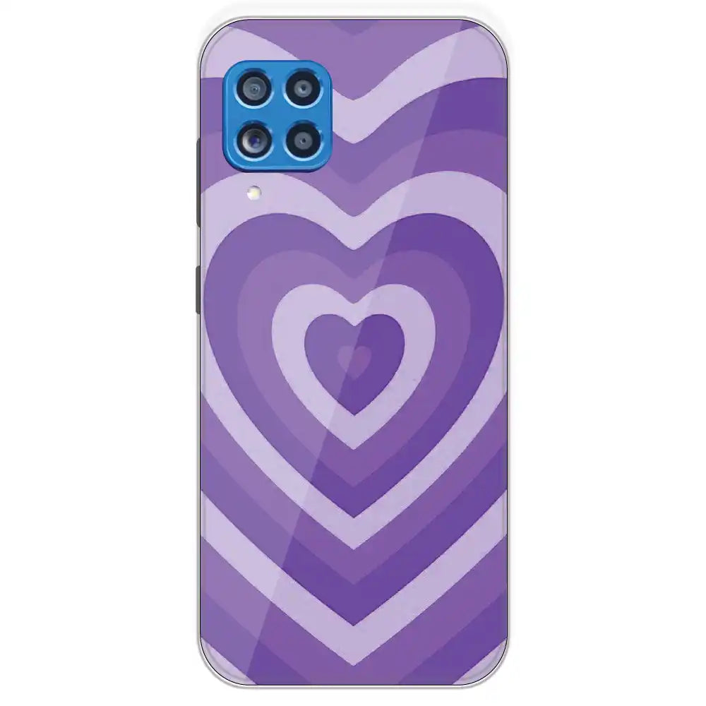 Purple Hearts - Printed Silicone Case For Samsung Galaxy M62
