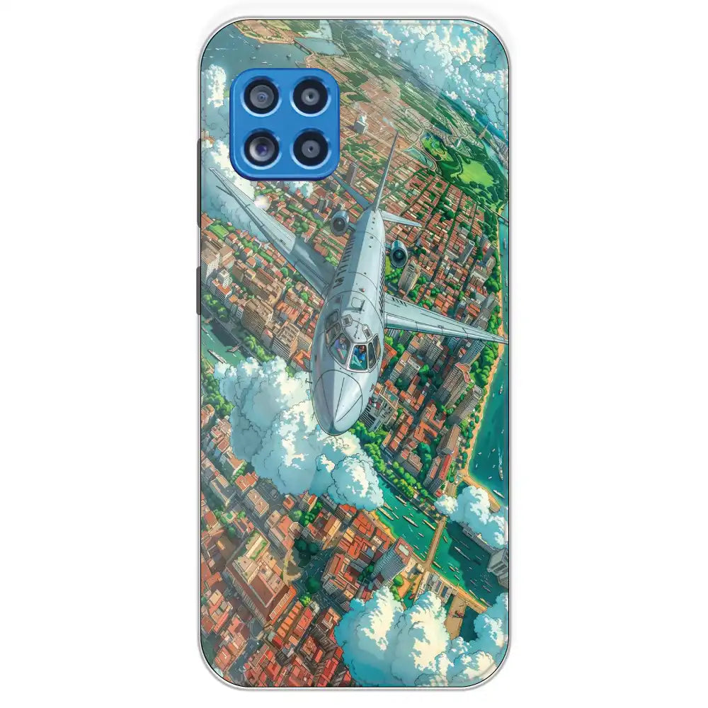 Flying Over City - Printed Silicone Case For Samsung Galaxy M62