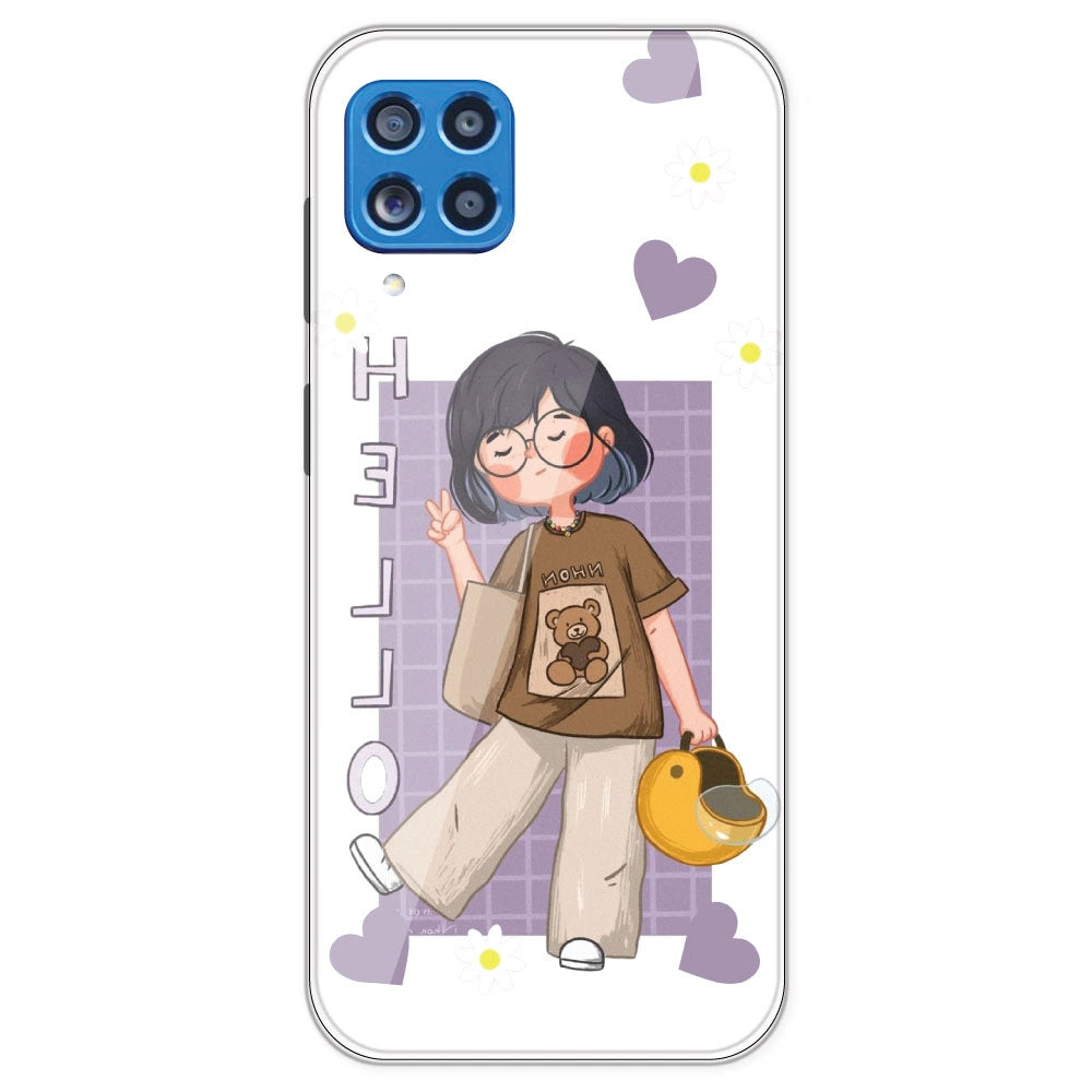 Introvert Girl - Clear Printed Silicone Case For Samsung Galaxy M62