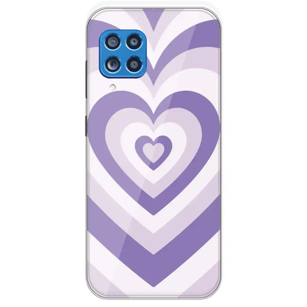 Dark Purple Hearts - Printed Silicone Case For Samsung Galaxy M62