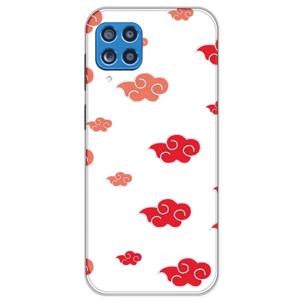 Red Clouds - Clear Printed Silicone Case For Samsung Galaxy M62
