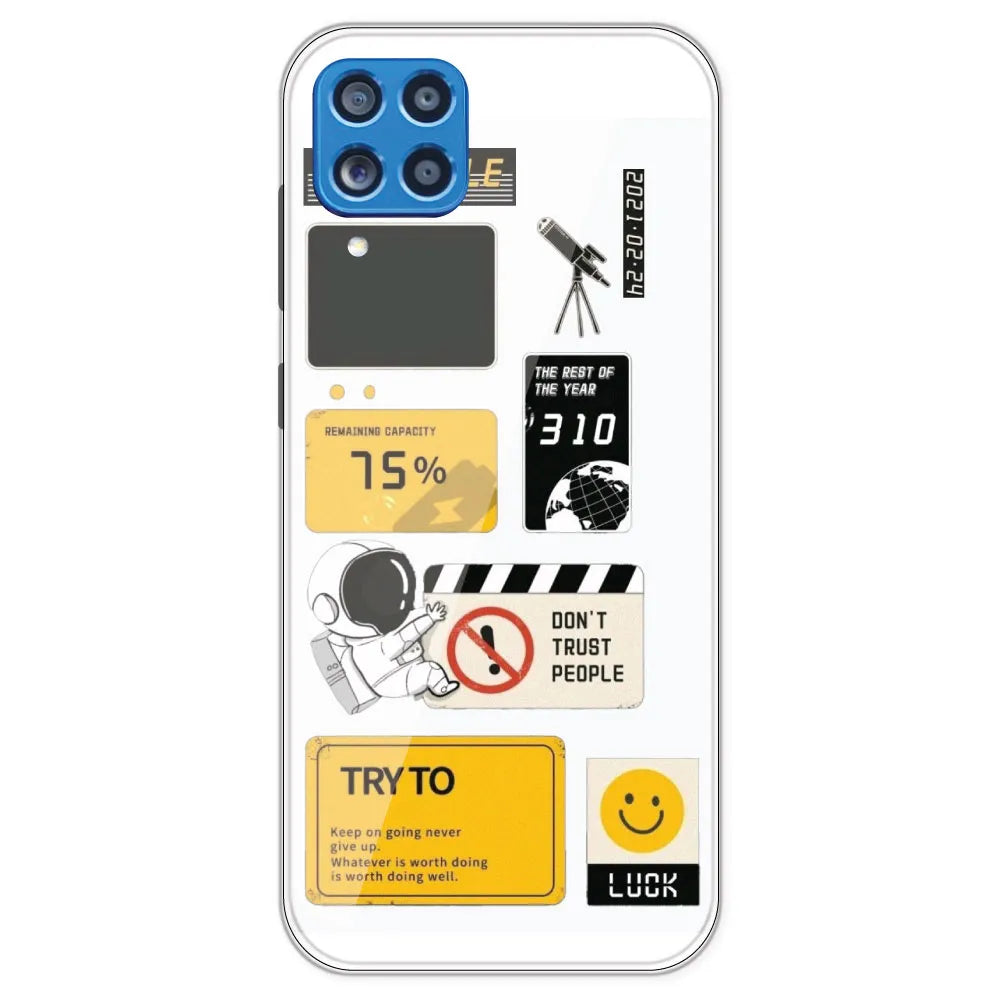 Space - Clear Printed Silicone Case For Samsung Galaxy M62