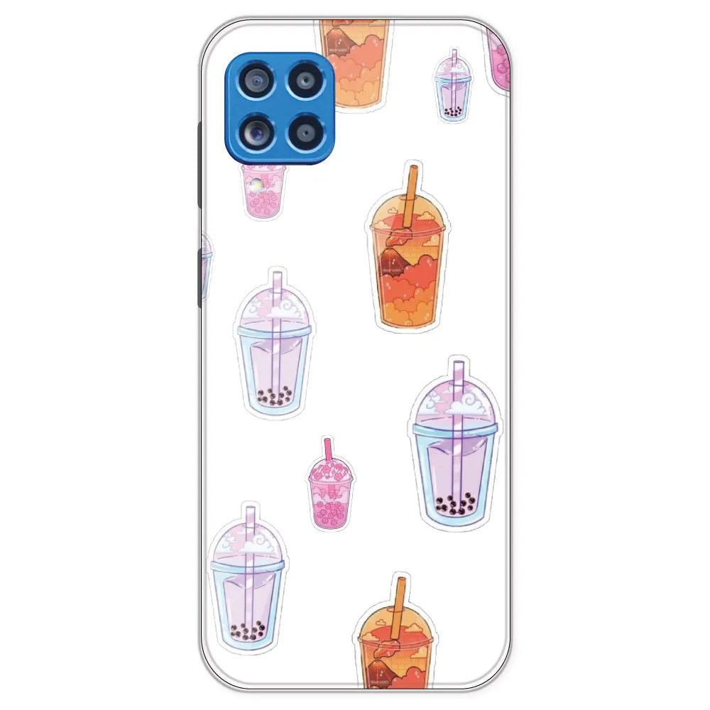 Bubble Tea - Clear Printed Silicone Case For Samsung Galaxy M62