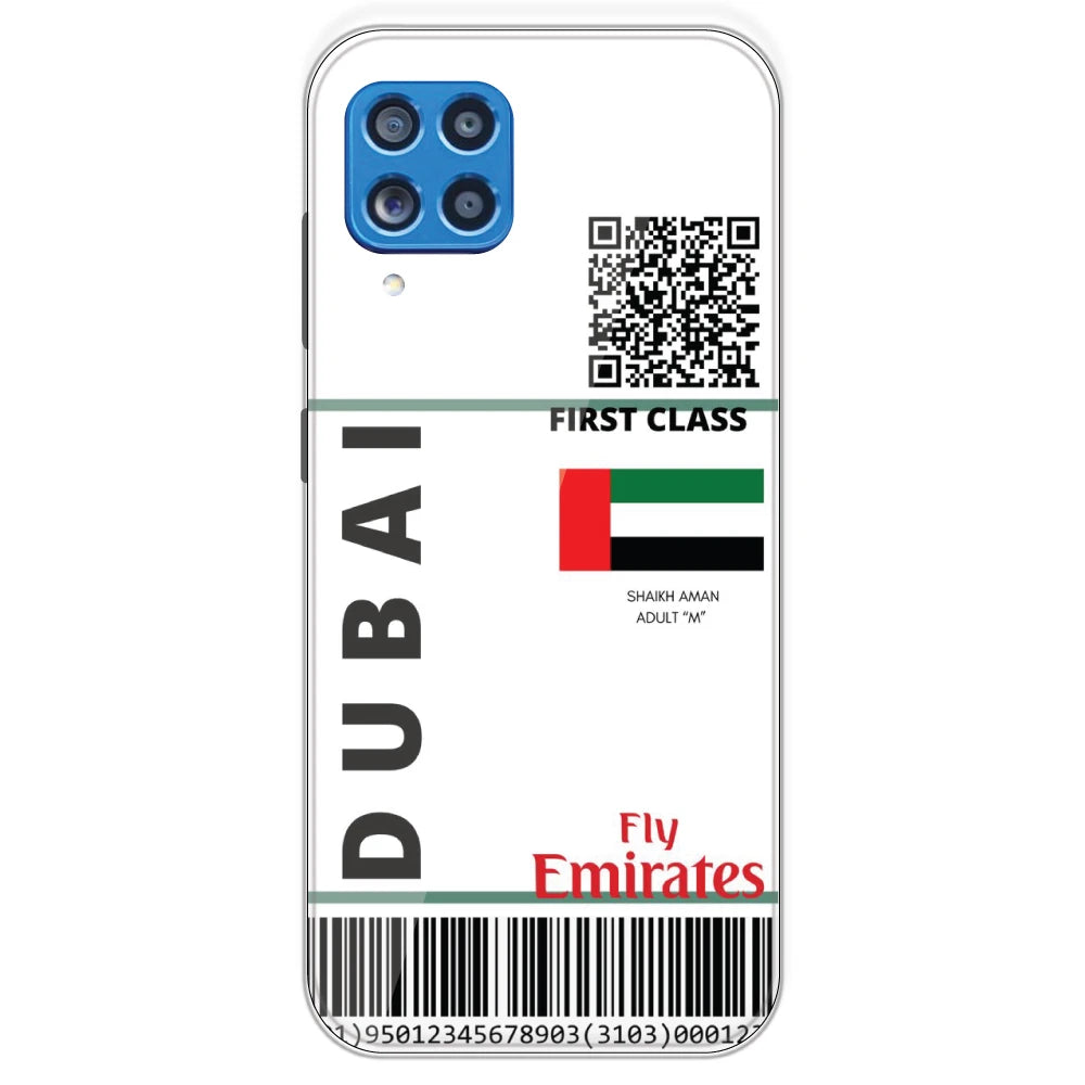 Dubai Ticket - Clear Printed Silicone Case For Samsung Galaxy M62