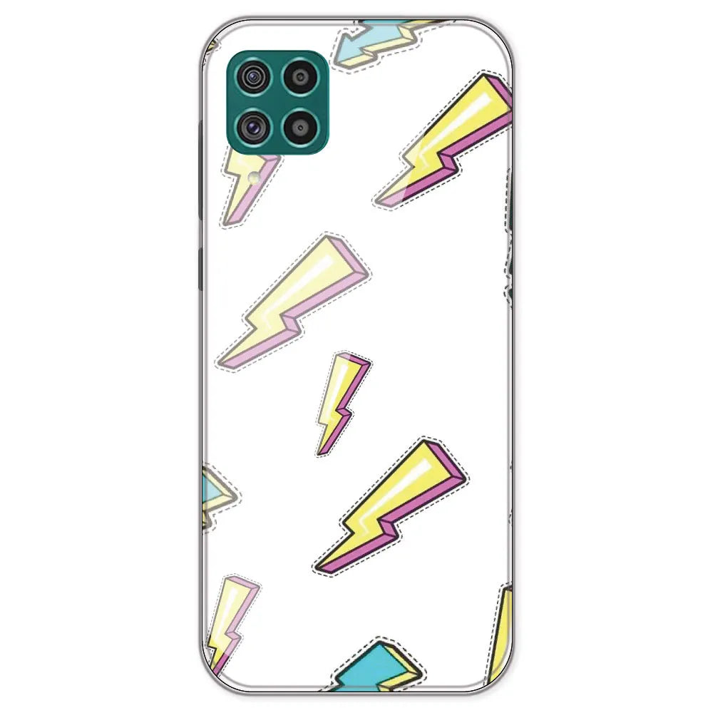 Lighting Bolts - Clear Printed Silicone Case For Samsung Galaxy M62