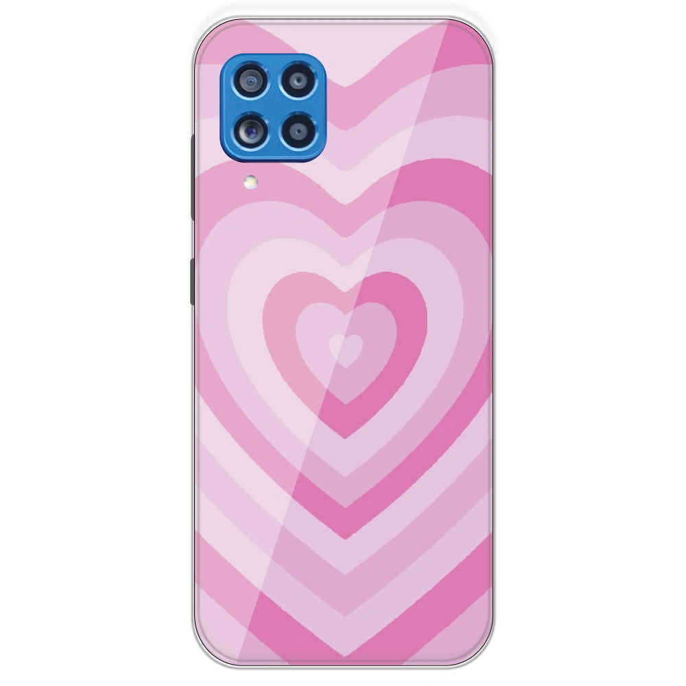 Pink Hearts - Printed Silicone Case For Samsung Galaxy M62