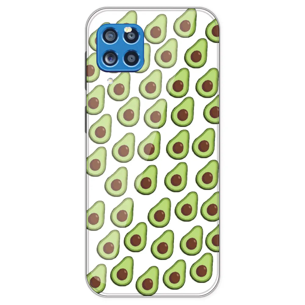 Avocado - Clear Printed Silicone Case For Samsung Galaxy M62