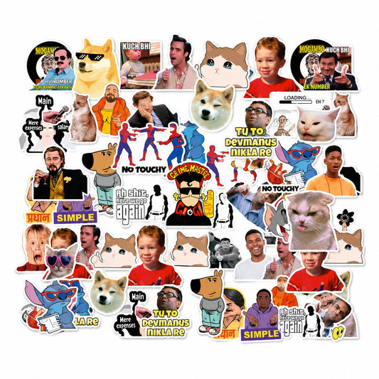 Meme Stickers Pack – 42+ Funny Viral Waterproof Stickers