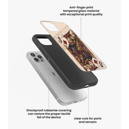 Vintage Playing Card King Art - Glass Case For Apple iPhone Infographic