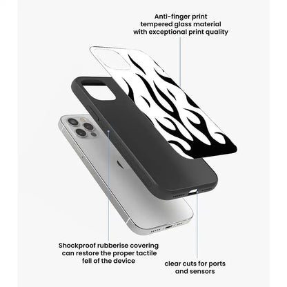 Monochrome Flame Art - Glass Case For Apple iPhone Infographic