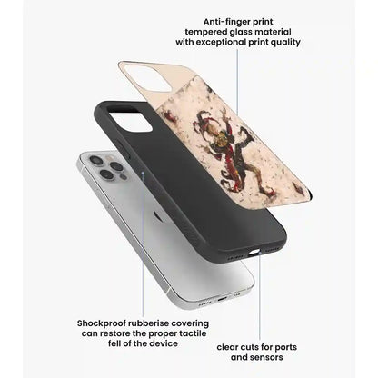 Abstract Dancing Figure Art - Glass Case For Apple iPhone Infographic