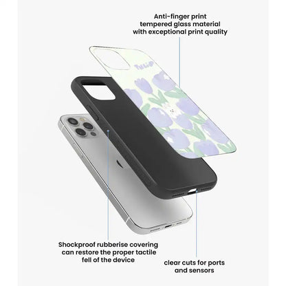 Cute Bunny Tulip - Glass Case For Apple iPhone Infographic