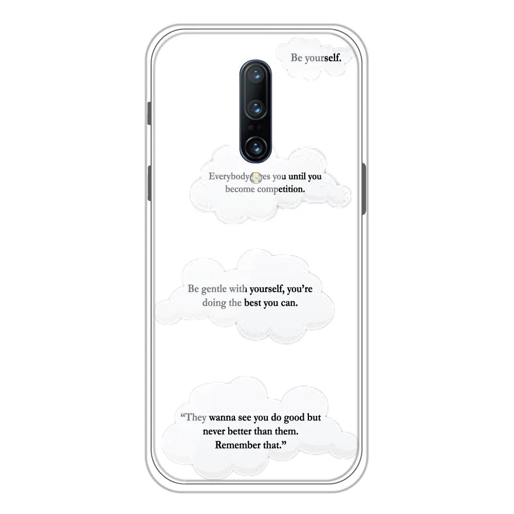 Quotes And Clouds - Clear Printed Silicone Case For OnePlus Models- OnePlus 6T