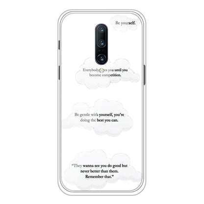 Quotes And Clouds - Clear Printed Silicone Case For OnePlus Models- OnePlus 6T