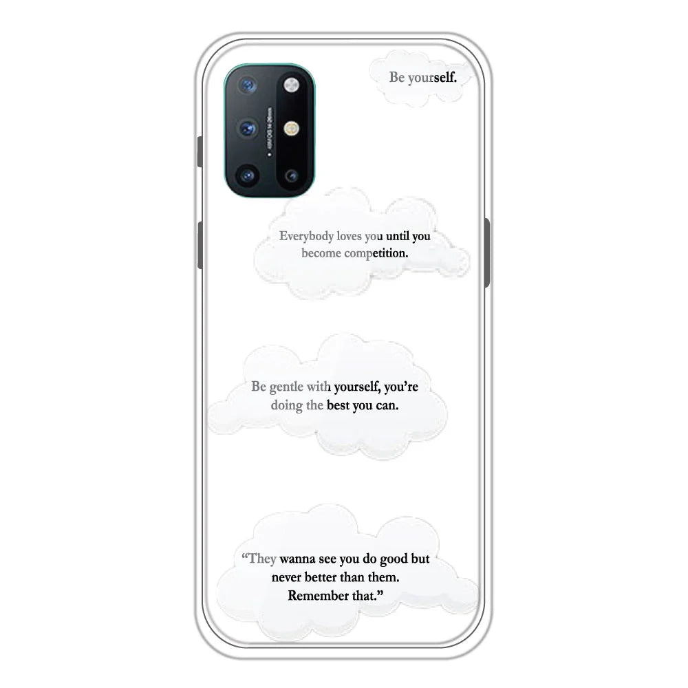 Quotes And Clouds - Clear Printed Silicone Case For OnePlus Models