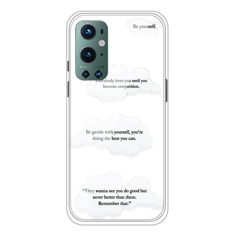 Quotes And Clouds - Clear Printed Silicone Case For OnePlus Models