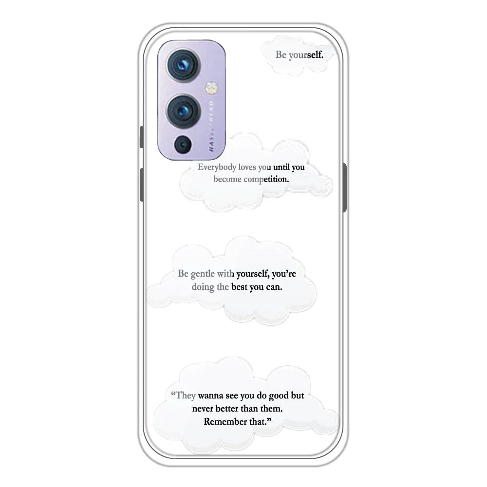 Quotes And Clouds - Clear Printed Silicone Case For OnePlus Models