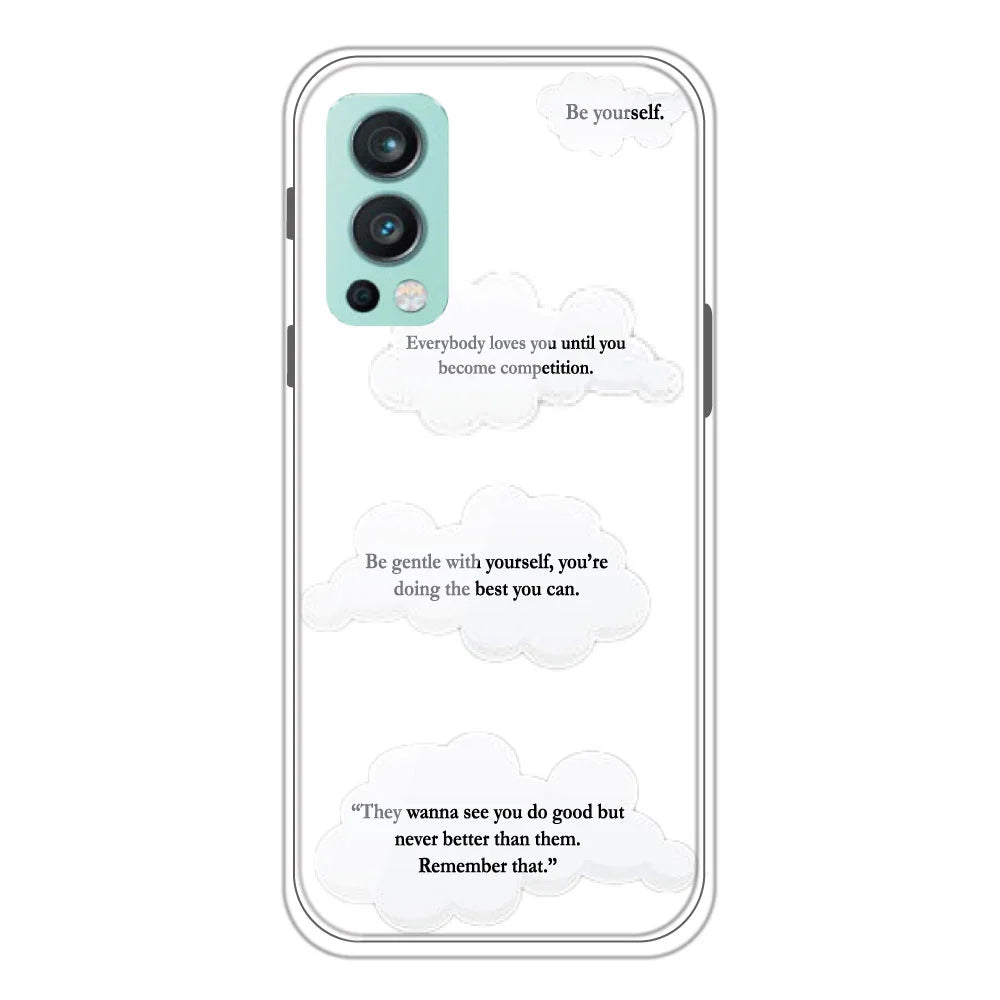 Quotes And Clouds - Clear Printed Silicone Case For OnePlus Models