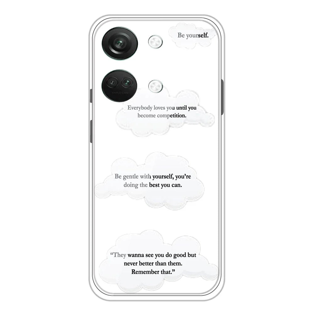 Quotes And Clouds - Clear Printed Silicone Case For OnePlus Models