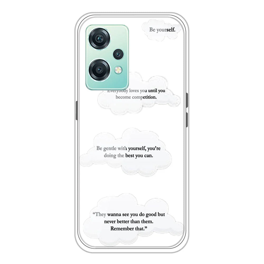 Quotes And Clouds - Clear Printed Silicone Case For OnePlus Models