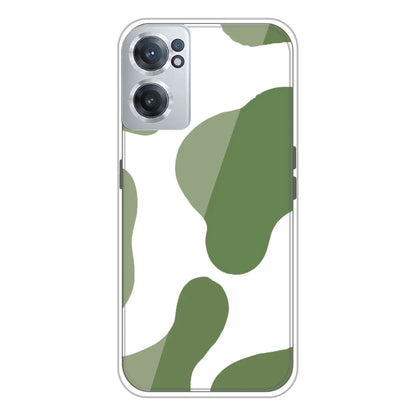Olive Green Cow Print - Clear Printed Silicone Case For OnePlus Models