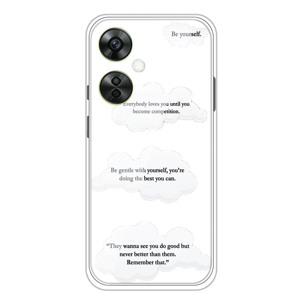 Quotes And Clouds - Clear Printed Silicone Case For OnePlus Models