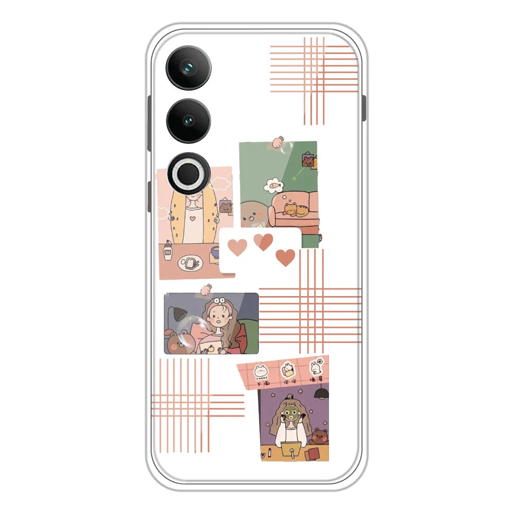 Cute Girl Collage - Clear Printed Silicone Case For OnePlus Models