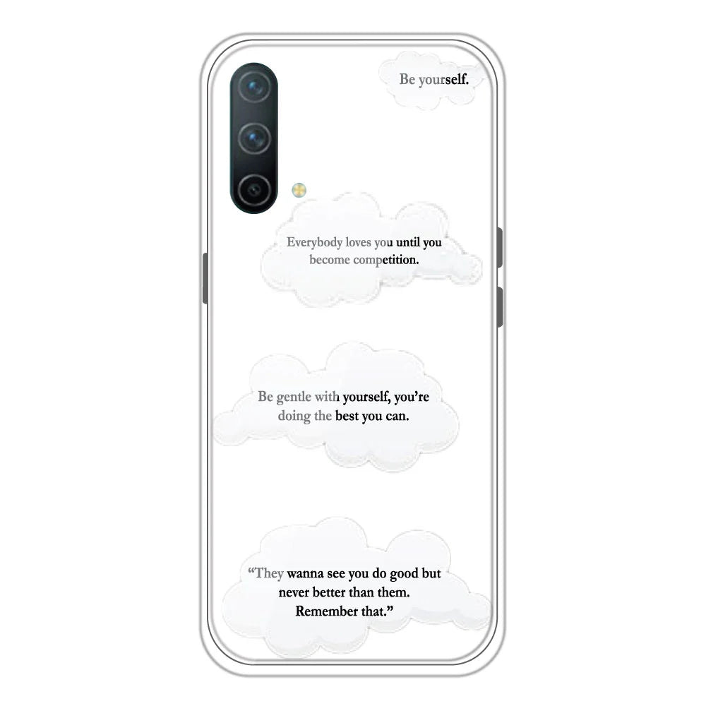 Quotes And Clouds - Clear Printed Silicone Case For OnePlus Models