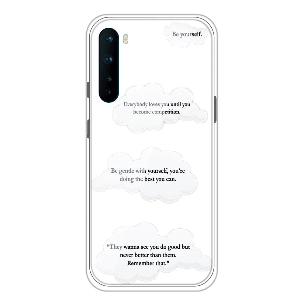 Quotes And Clouds - Clear Printed Silicone Case For OnePlus Models