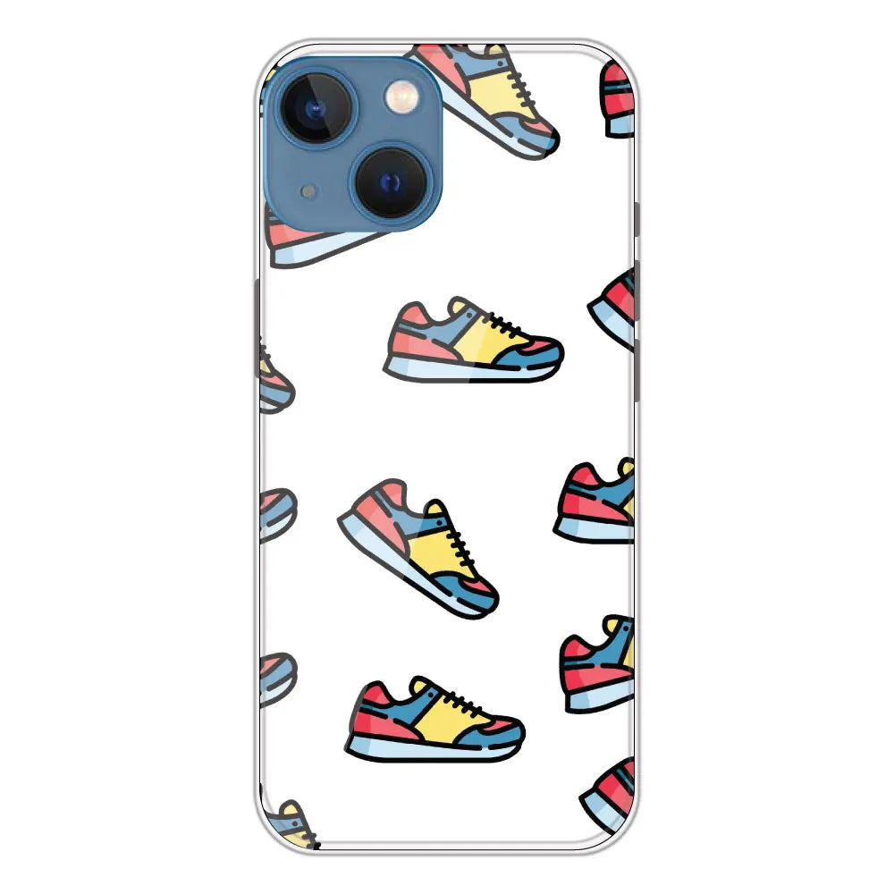 Sneakers - Clear Printed Silicone CaseFor Apple iPhone 13