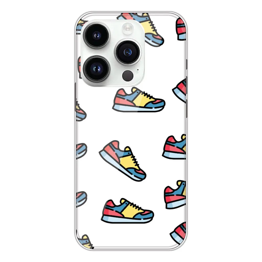 Sneakers - Clear Printed Silicone CaseFor Apple iPhone 14 Pro