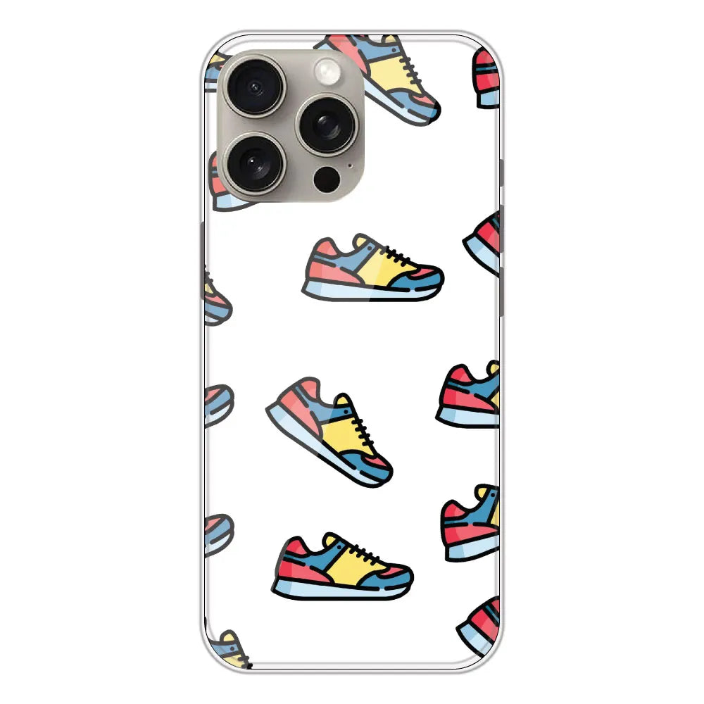 Sneakers - Clear Printed Silicone CaseFor Apple iPhone 15 Pro Max