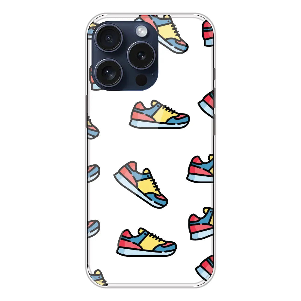 Sneakers - Clear Printed Silicone CaseFor Apple iPhone 15 Pro