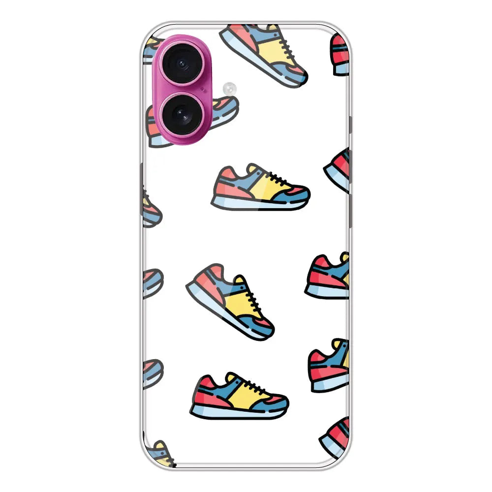 Sneakers - Clear Printed Silicone CaseFor Apple iPhone 16 Plus