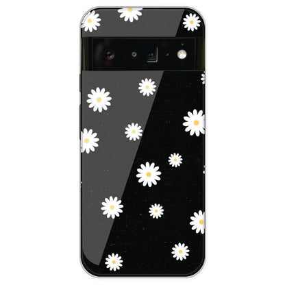 White And Black Flower - Printed Silicone Case For Google Pixel 6 Pro