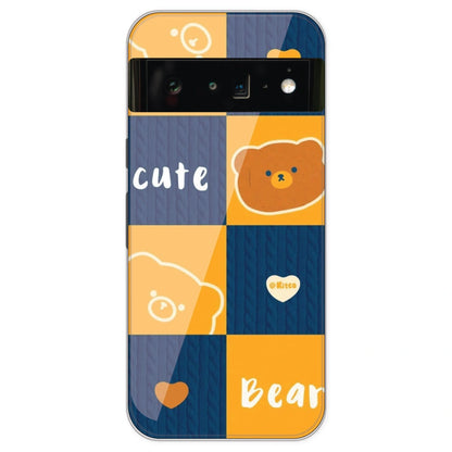 Cute Bear Collage - Printed Silicone Case For Google Pixel 6 Pro