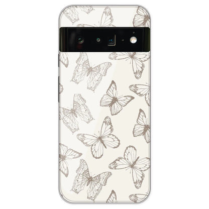 White Butterflies - Printed Silicone Case For Google Pixel 6 Pro