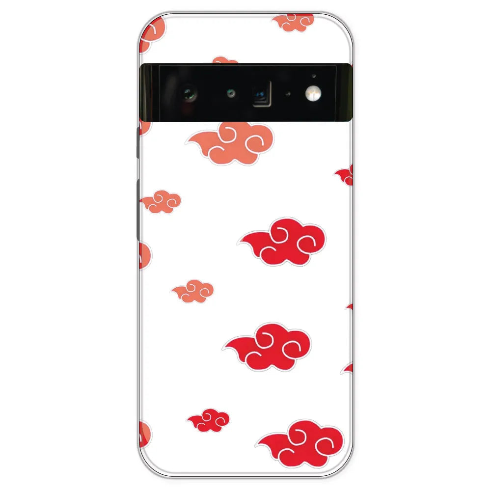 Red Clouds - Clear Printed Silicone Case For Google Pixel 6 Pro