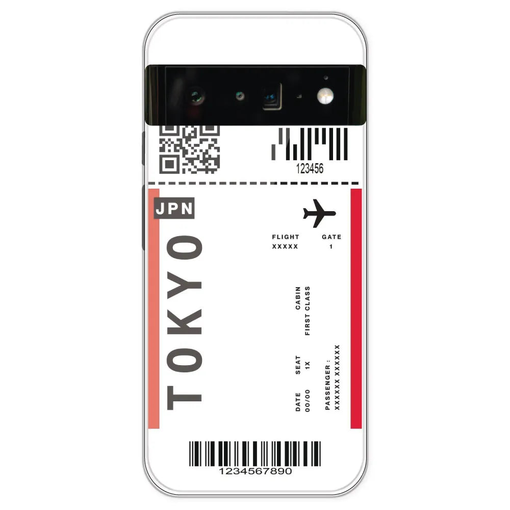 Tokyo Ticket - Clear Printed Silicone Case For Google Pixel 6 Pro