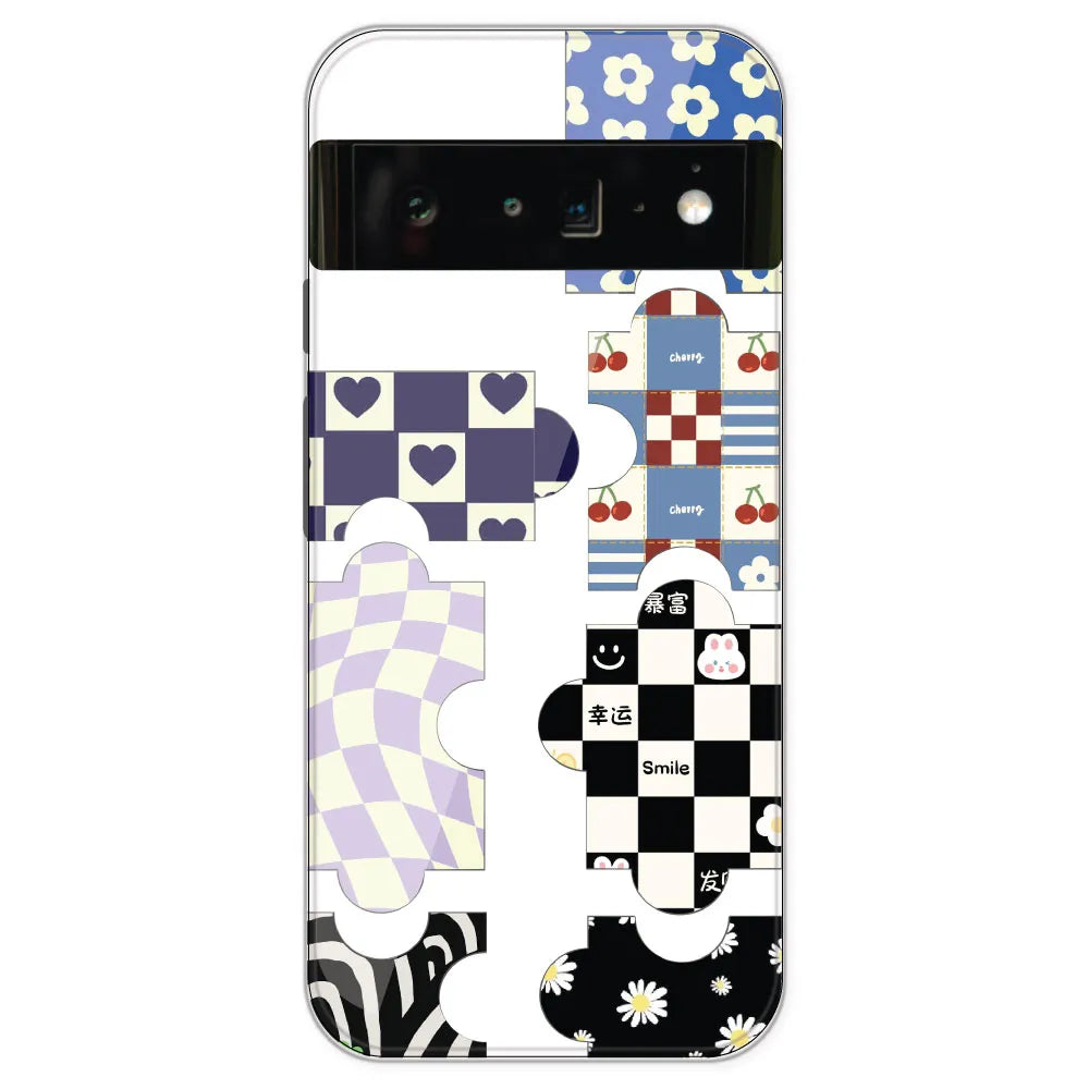 Aesthetic Puzzle - Clear Printed Silicone Case For Google Pixel 6 Pro