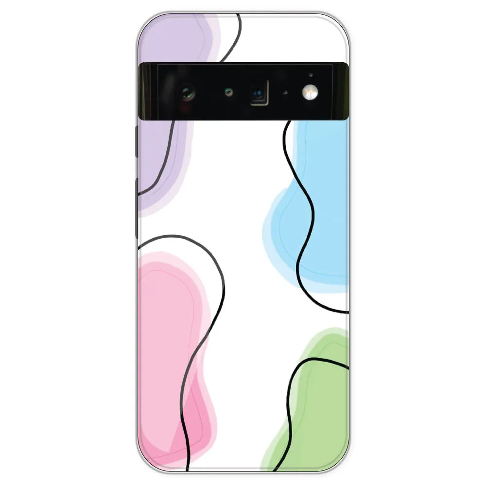 Rainbow Cow Print - Clear Printed Silicone Case For Google Pixel 6 Pro