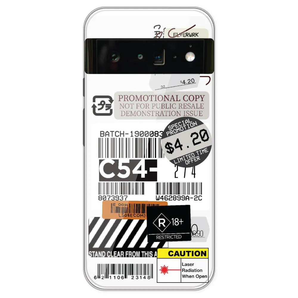 Labels - Clear Printed Silicone Case For Google Pixel 6 Pro