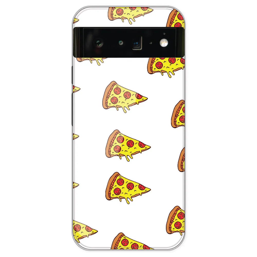 Pizza - Clear Printed Silicone Case For Google Pixel 6 Pro