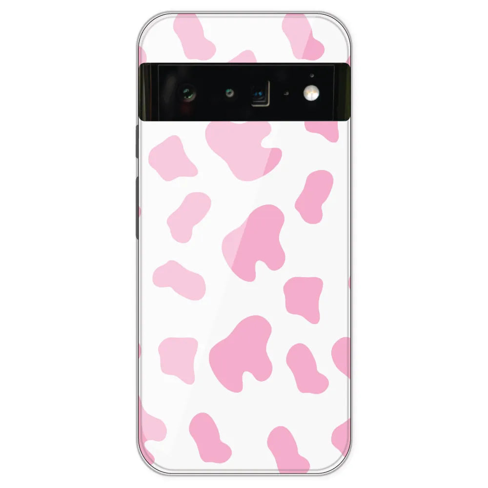 Pink Cow Print - Clear Printed Silicone Case For Google Pixel 6 Pro