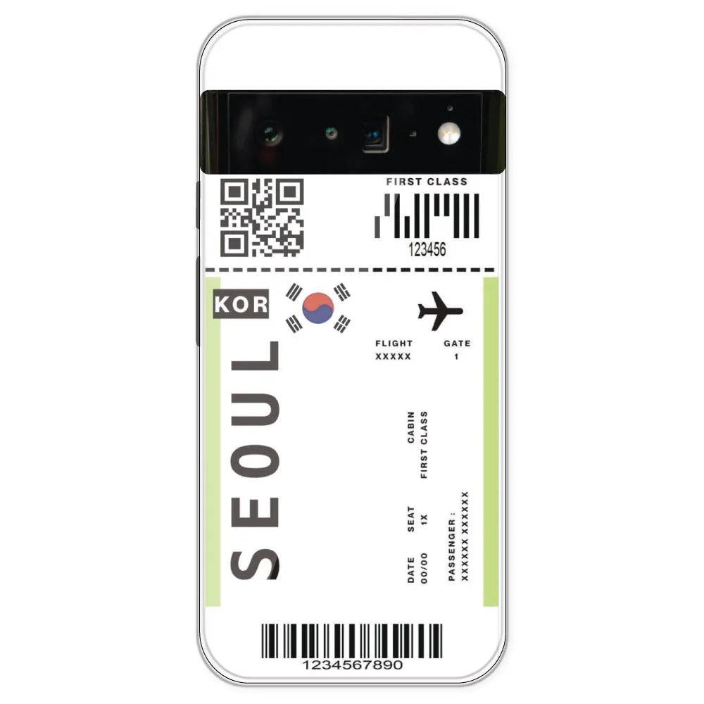 Seoul Ticket - Clear Printed Silicone Case For Google Pixel 6 Pro
