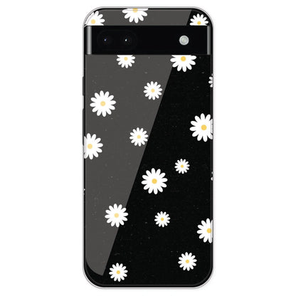 White And Black Flower - Printed Silicone Case For Google Pixel 6A