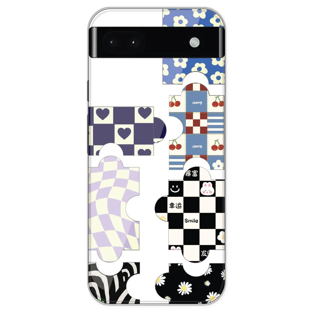 Aesthetic Puzzle - Clear Printed Silicone Case For Google Pixel 6A