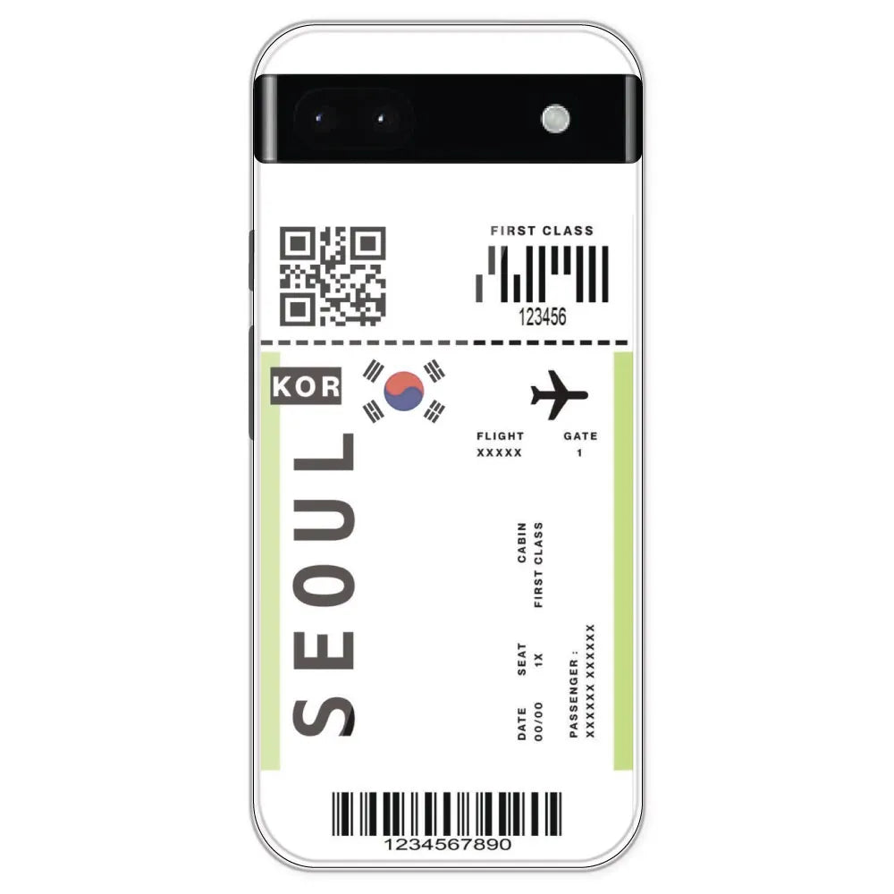 Seoul Ticket - Clear Printed Silicone Case For Google Pixel 6A