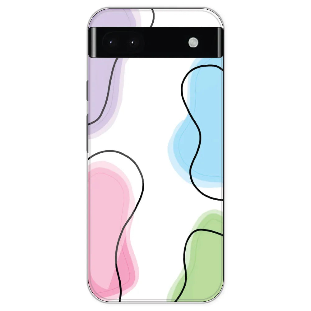 Rainbow Cow Print - Clear Printed Silicone Case For Google Pixel 6A