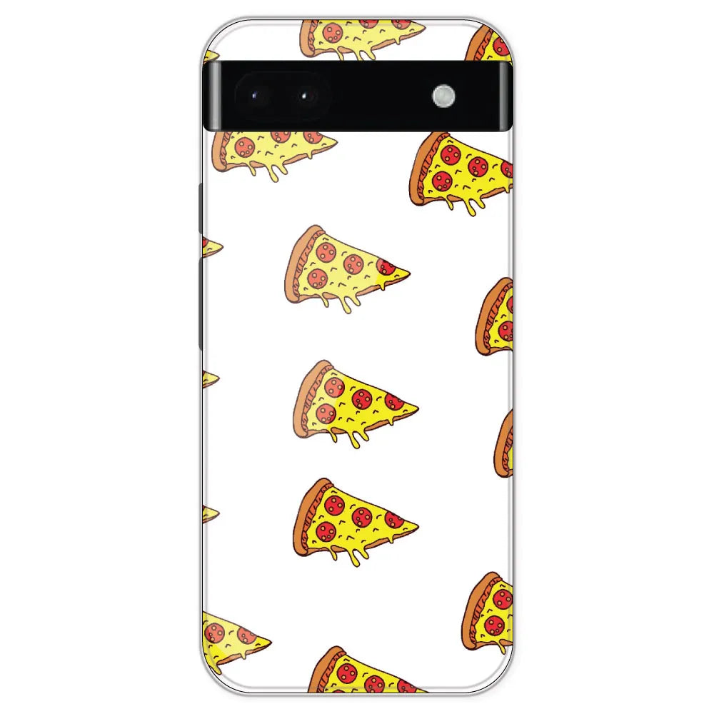Pizza - Clear Printed Silicone Case For Google Pixel 6A